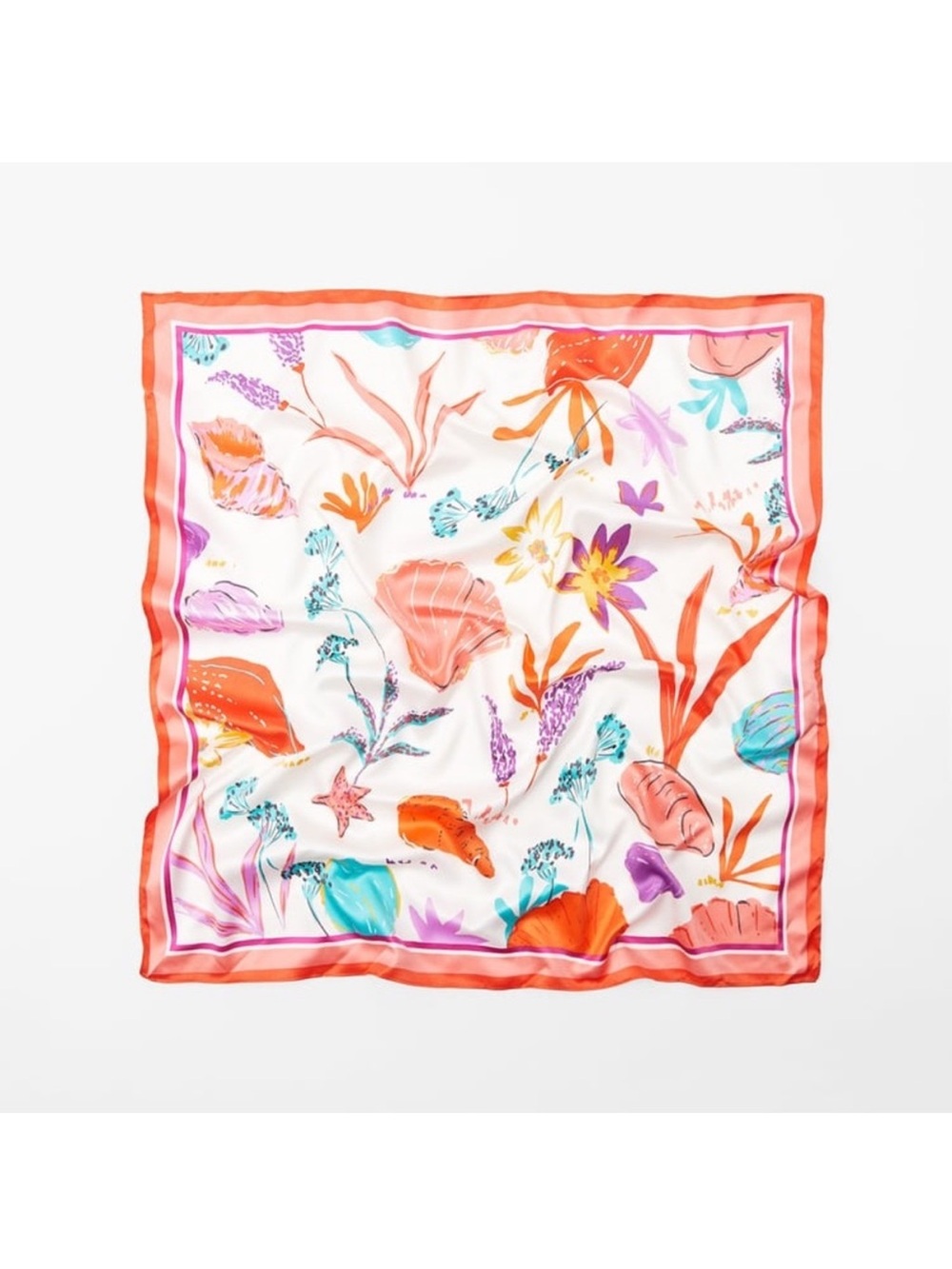 NWT. Zara Satin Effect Printed Scarf.